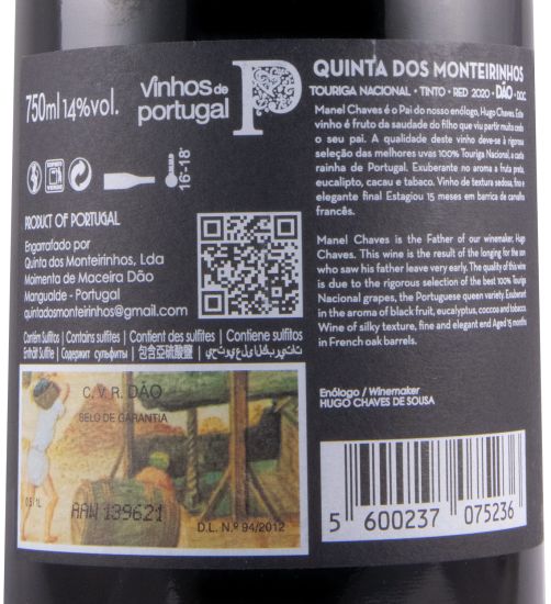 2020 Quinta de Monteirinhos Manel Chaves Touriga Nacional tinto