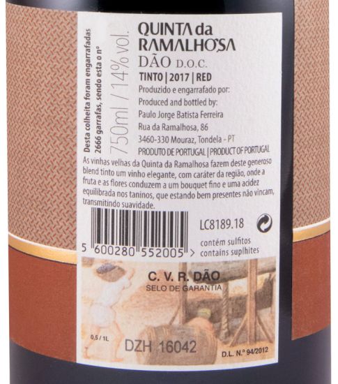 2017 Quinta da Ramalhosa Field Blend red (damaged label)