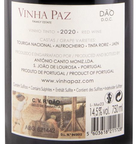 2020 Vinha Paz tinto