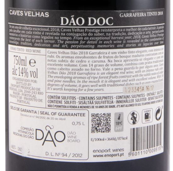 2018 Caves Velhas Garrafeira Dão red