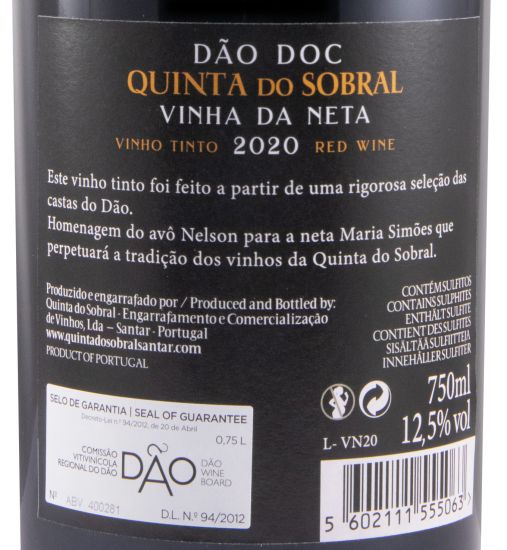 2020 Quinta do Sobral Vinha da Neta tinto
