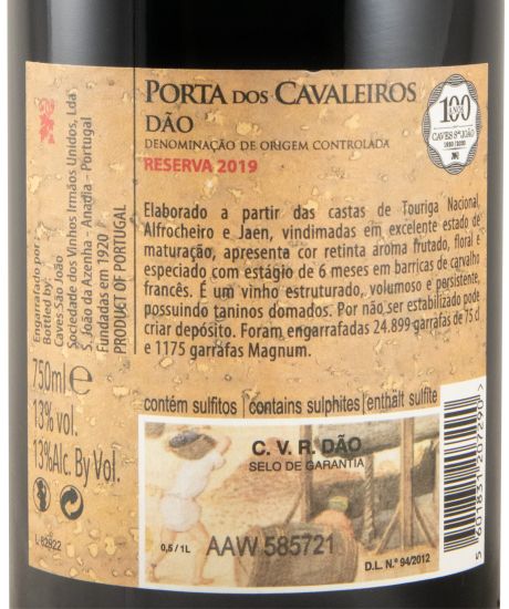 2019 Porta dos Cavaleiros Reserva red