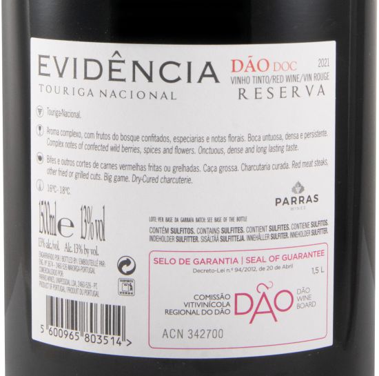 2021 Evidência Touriga Nacional Reserva tinto 1,5L