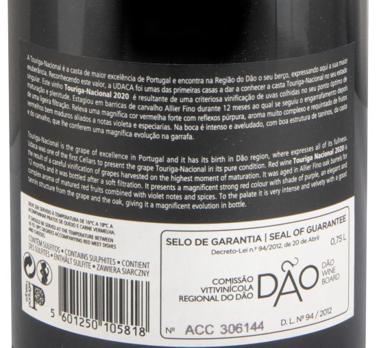 2020 UDACA Touriga Nacional tinto