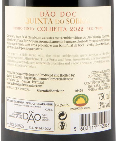 2022 Quinta do Sobral red