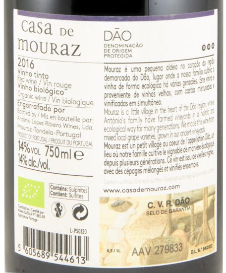 2016 Casa de Mouraz Private Selection biológico tinto