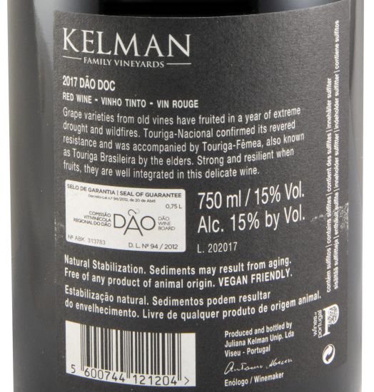 2017 Kelman As Tourigas Grande Reserva red