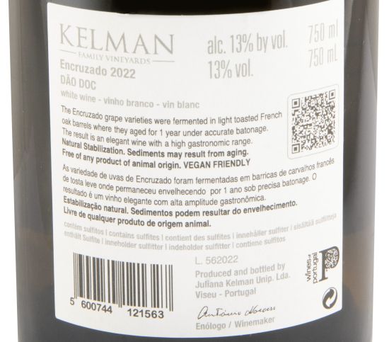 2022 Kelman Barrel Fermented Encruzado white