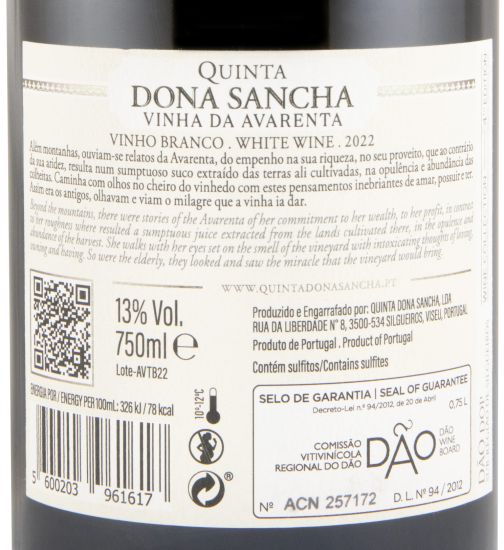 2022 Dona Sancha Vinha da Avarenta branco