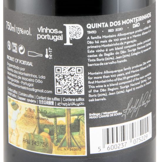 2020 Quinta dos Monteirinhos Menino Afonso Reserva tinto