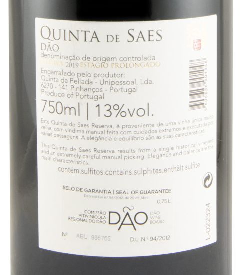 2019 Quinta de Saes Estágio Prolongado Reserva red (damaged label)
