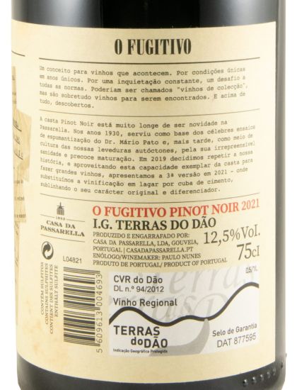 2021 Casa da Passarella O Fugitivo Pinot Noir tinto