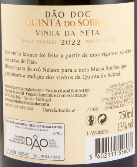 2022 Quinta do Sobral Vinha da Neta branco