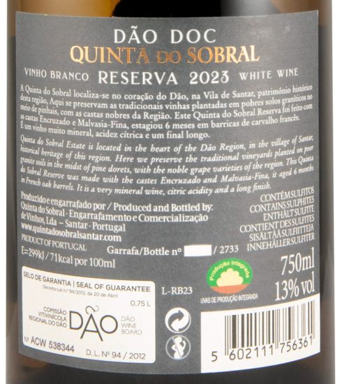 2023 Quinta do Sobral Reserva white
