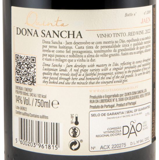 2022 Quinta Dona Sancha Jaen red