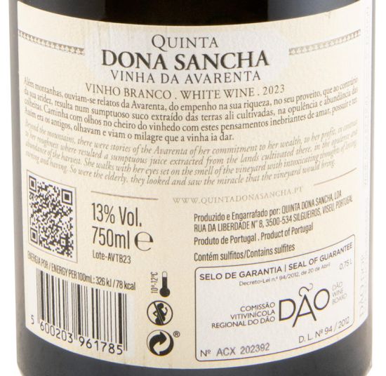 2023 Quinta Dona Sancha Vinha da Avarenta white