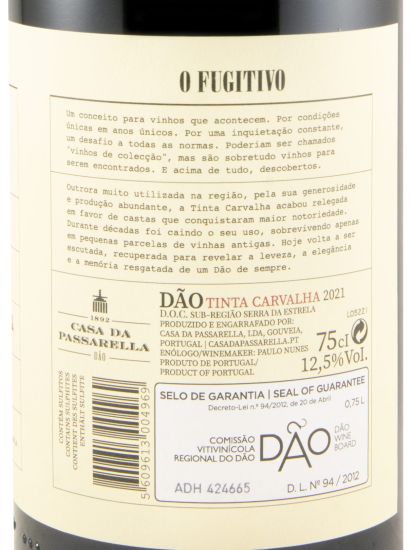 2021 Casa da Passarella O Fugitivo Tinta Carvalha red