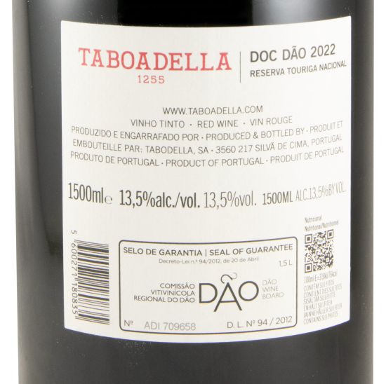 2022 Taboadella Touriga Nacional Reserva red 1.5L