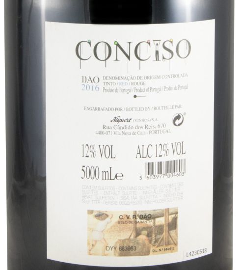 2016 Niepoort Conciso tinto 5L