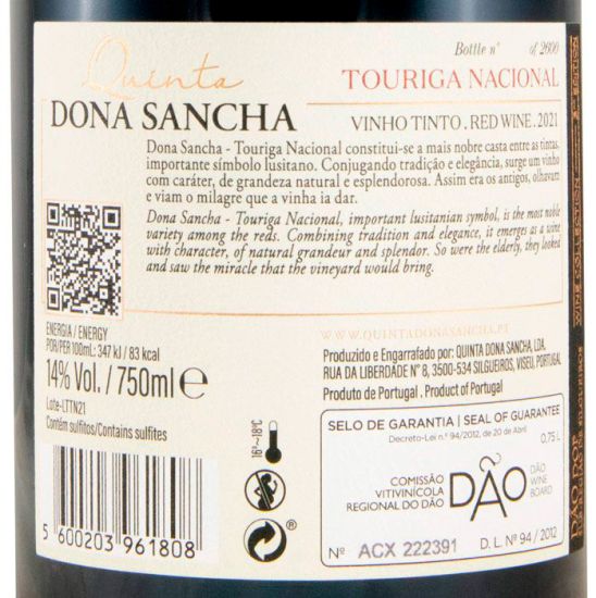 2021 Quinta Dona Sancha Touriga Nacional tinto