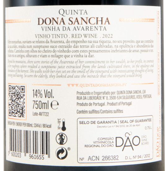2022 Quinta Dona Sancha Vinha da Avarenta tinto