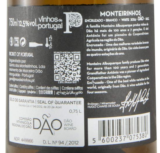 2024 Quinta dos Monteirinhos Avô António Encruzado branco
