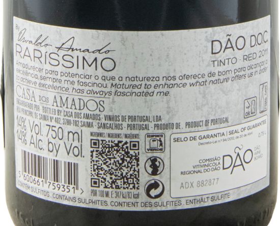 2011 Raríssimo Dão by Osvaldo Amado tinto