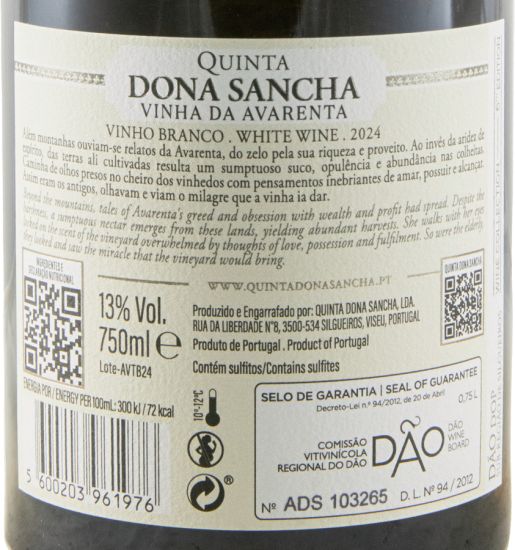 2024 Quinta Dona Sancha Vinha da Avarenta branco