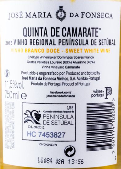 2015 José Maria da Fonseca Quinta de Camarate Doce branco