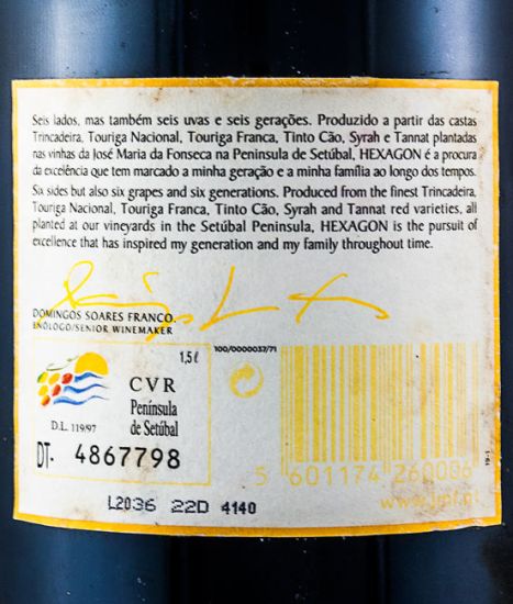 2000 José Maria da Fonseca Hexagon tinto 1,5L