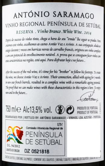 2014 António Saramago Reserva white