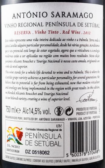 2012 António Saramago Reserva red