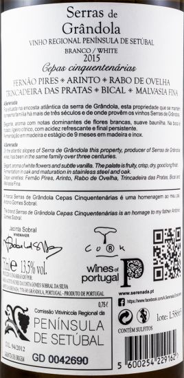 2015 Serras de Grândola Cepas Cinquentenárias branco