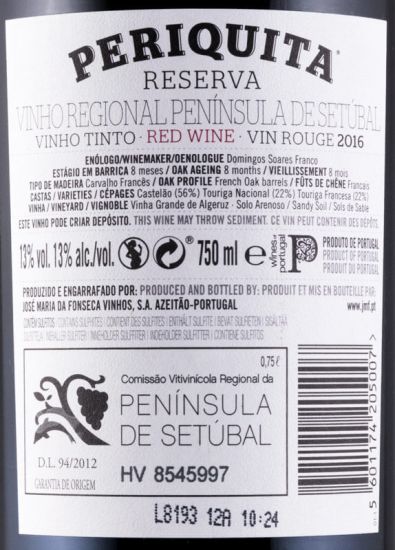 2016 José Maria da Fonseca Periquita Reserva tinto