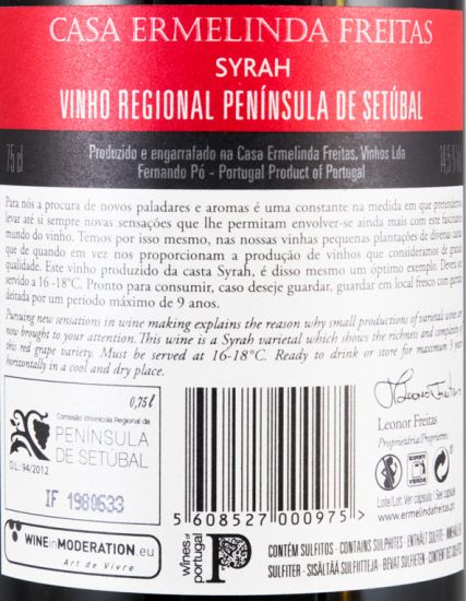 2016 Casa Ermelinda Freitas Syrah Reserva red