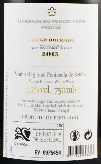 2015 Herdade do Portocarro Partage Galego Dourado white