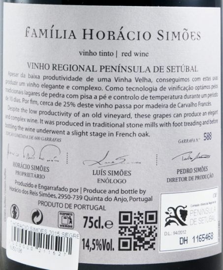 2015 Horácio Simões Segredos Bastardo tinto