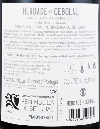 2014 Herdade do Cebolal Calcário red