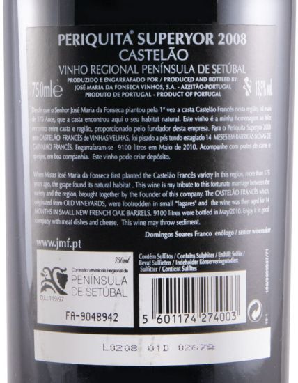 2008 José Maria da Fonseca Periquita Superior red