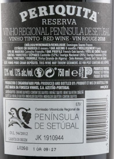 2018 José Maria da Fonseca Periquita Reserva tinto