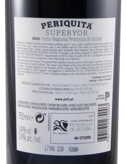2015 José Maria da Fonseca Periquita Superyor red
