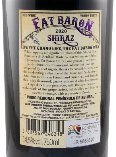 2020 Ermelinda Freitas Fat Baron Shiraz tinto