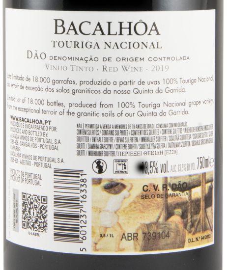 2019 Bacalhôa Touriga Nacional tinto