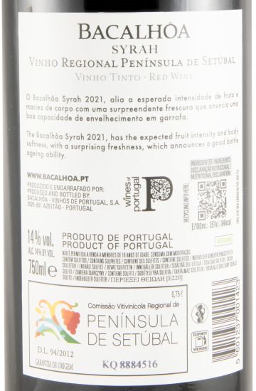 2021 Quinta da Bacalhôa Syrah red