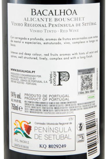2020 Quinta da Bacalhôa Alicante Bouschet red