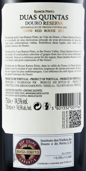 2015 Duas Quintas Reserva red