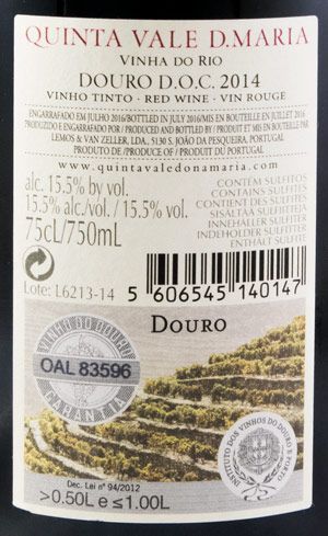 2014 Quinta Vale D. Maria Vinha do Rio tinto