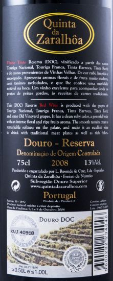 2008 Quinta da Zaralhôa Reserva red