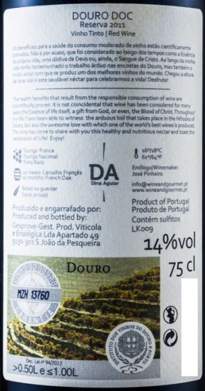 2011 Dina Aguiar Reserva tinto