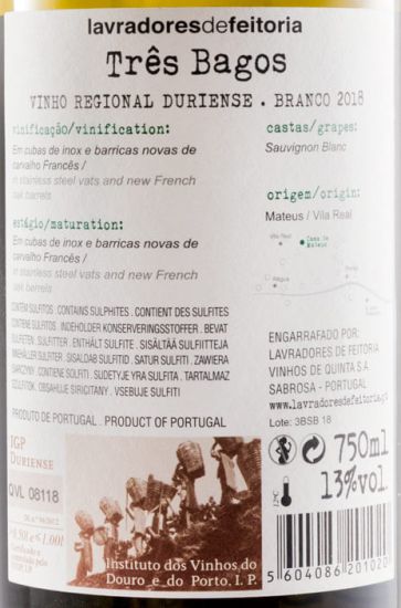 2018 Lavradores de Feitoria Três Bagos Sauvignon Blanc branco